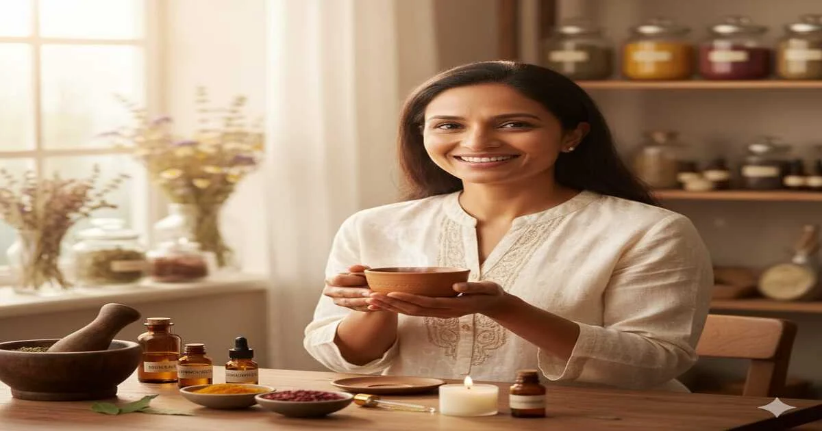 Ayurvedic herbs and oils at Purulia Nature Care reception